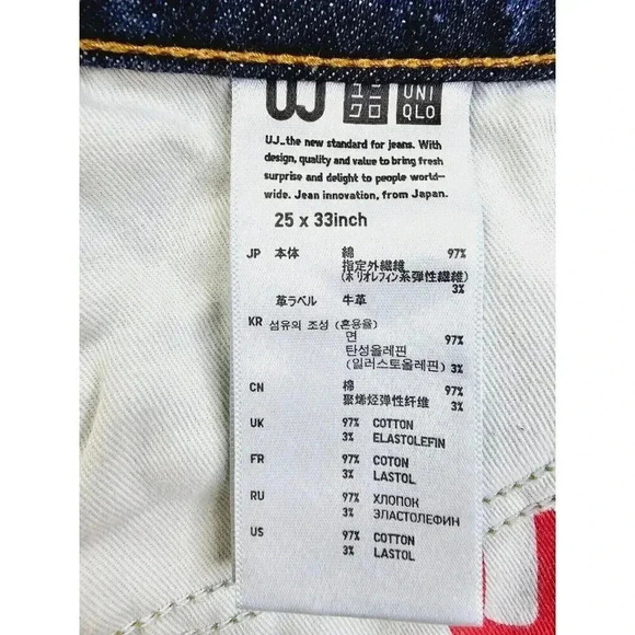 Uniqlo Size 25X30 Women's Skinny Fit Tapered Mid Rise 5 Pocket Blue Denim Jeans - Picture 6 of 12